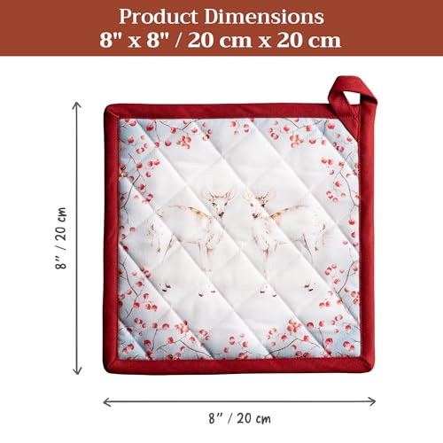 Pot Holders 100% Cotton Potholders (113 - Fairy Tale Forest / 8" x 8" (Pot Holder Pack of 2))