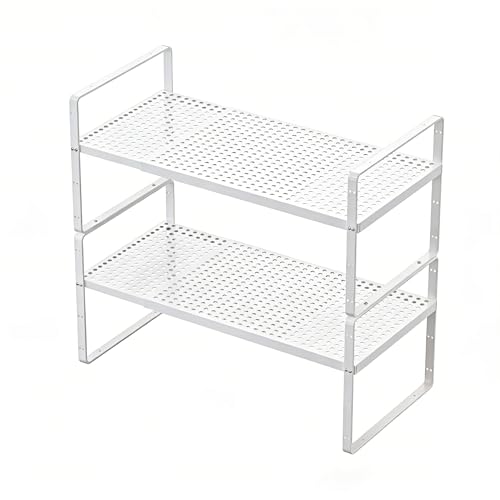 Expandable Kitchen Shelf Organizers (White Small)