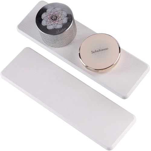 2Pcs Stone Soap Trays Water Absorbing Diatomite Coaster (White / 10" x 3.2")