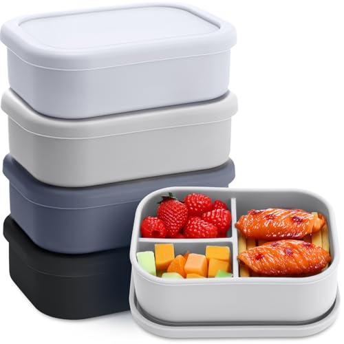 4 Pcs Silicone Bento Box (Gray Colors)
