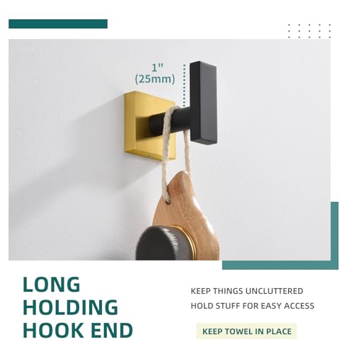 Towel Hook Black and Gold (Black & Gold)