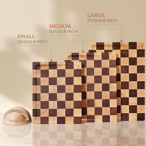 Cutting Board for Kitchen (Checkered / 4-Piece)