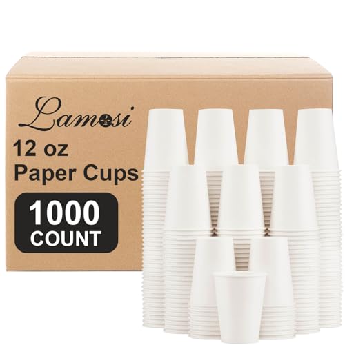 1000 Count 12 oz Paper Coffee Cups Bulk (12 oz-1000 Pack)