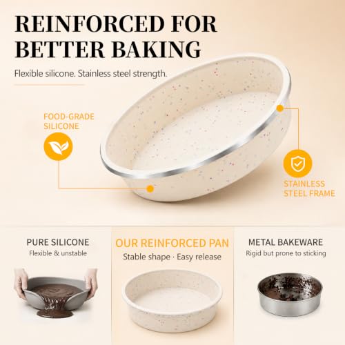 8 Inch Silicone Round Cake Pans (2 Count)