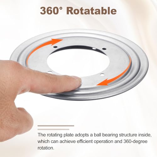 3Pcs 8 Inch Rotating Bearing Plate (Silver / 8 Inch)