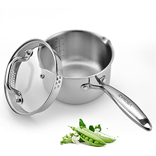 Stainless Steel Saucepan with Glass Lid