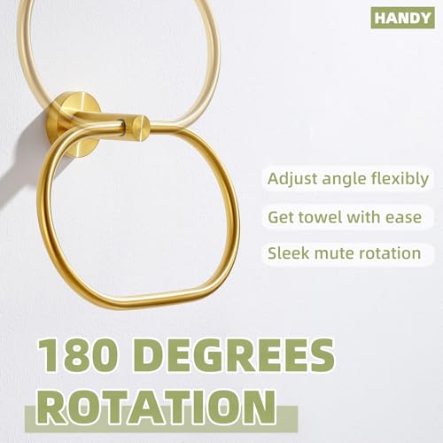 Brushed Dark Gold Towel Ring for Bathroom Storage (Brushed Dark Gold)