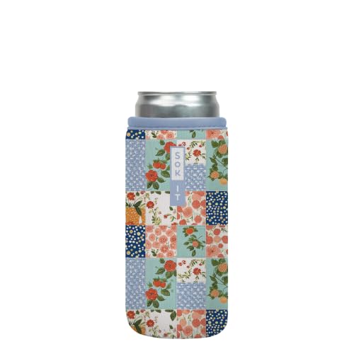 CanSok Sleeve for Beer & Soda Insulated Neoprene Cover (Garden Quilt / 12oz Slim Can Sleeve)