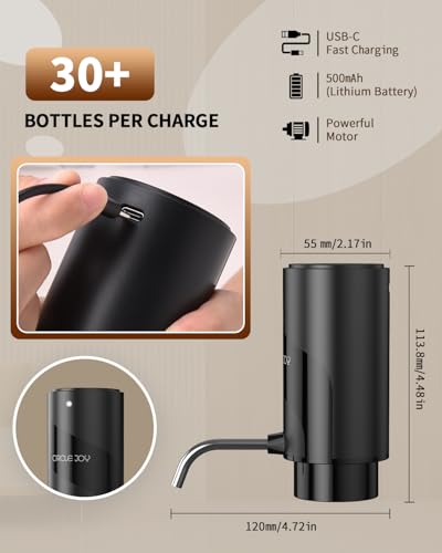 Electric Wine Aerator Pourer (Pure Black / Electric Wine Aerator Set)