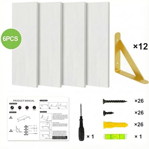 23.6in Floating Shelves for Wall Home Decor (White / 23.6 x 6.1 x 0.59 inches)