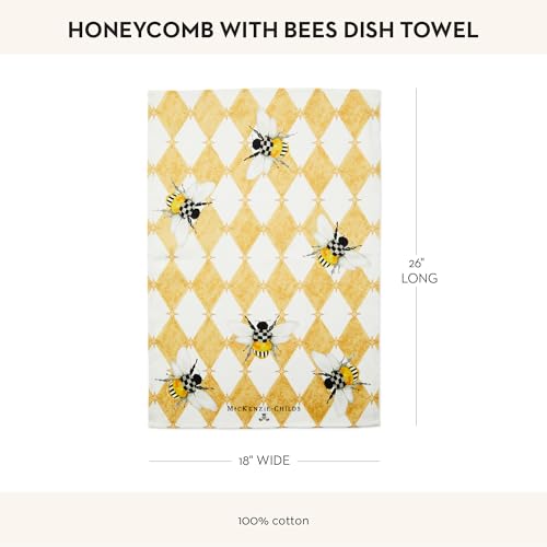 Cotton Dish Towel (Honeycomb With Bees / 1-Pack)