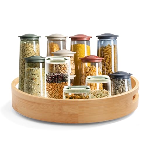 14in Bamboo Lazy Susan Organizer for Cabinet (Bamboo-14in / Bamboo)