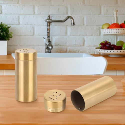 Gold Stainless Steel Spice Jars 2Pcs