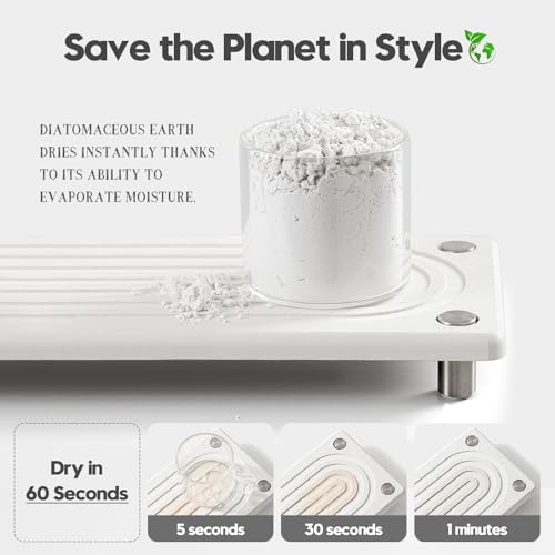 Water Absorbing Stone Sink Caddy (10"x 4" - White)