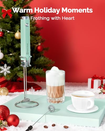 LunaFro Rechargeable Milk Frother (Soft Aqua(Gift Box))