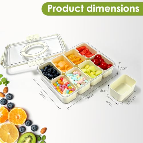 Divided Serving Tray with Lid and Handle (2pcs Serving Tray)