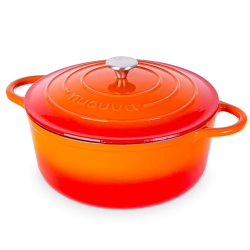 Cast Iron Dutch Oven with Lid (Orange / 7.3-Quart - Deep)