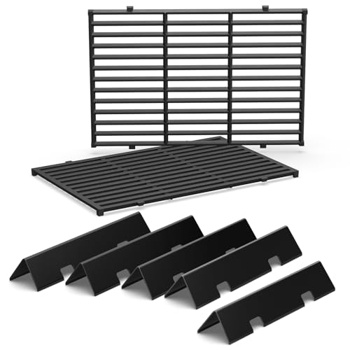 Grill Parts Replacement 7638 Grates 7636 Flavorizer Bars for Weber Spirit 300 & Gs4 II 300 Series Grills (D3 7638+7736)