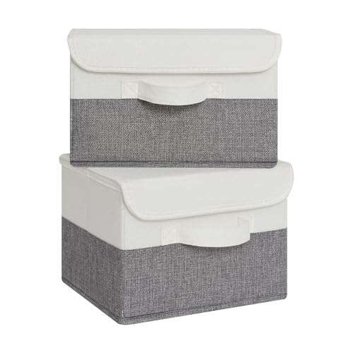 Memory Keepsake Storage Box (White/Gray / Small-2 Pack)