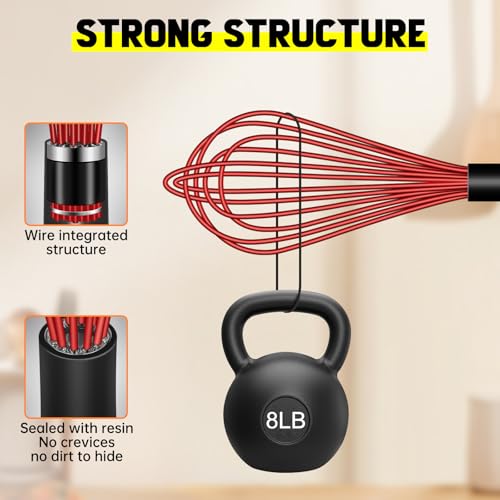 4 Pieces Silicone Whisks Set (Red,Yellow,Blue,Purple)