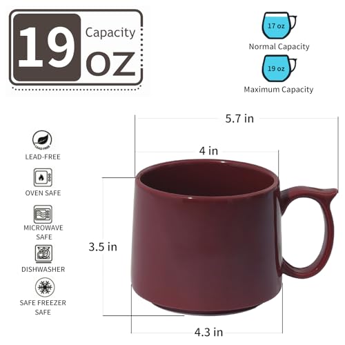 Coffee Mugs Gift Set of 4 (Red)