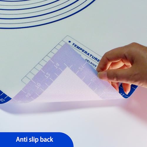 Pastry Dough Mat Silicone Baking Mats for Rolling Out Dough (Blue / 24"L x 32"W)