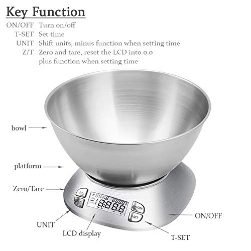 Digital Kitchen Scale with Removable Bowl 2.5L Volume