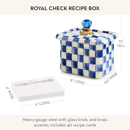 Enamel Recipe Box (Royal Check)