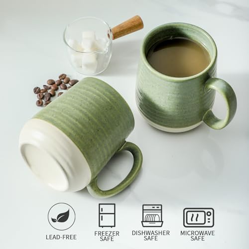 Stoneware Coffee Mugs Set of 6 (Green / Set of 6)