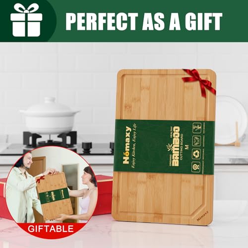 Organic Bamboo Cutting Boards for Kitchen (Natural / 15"L x 10"W)