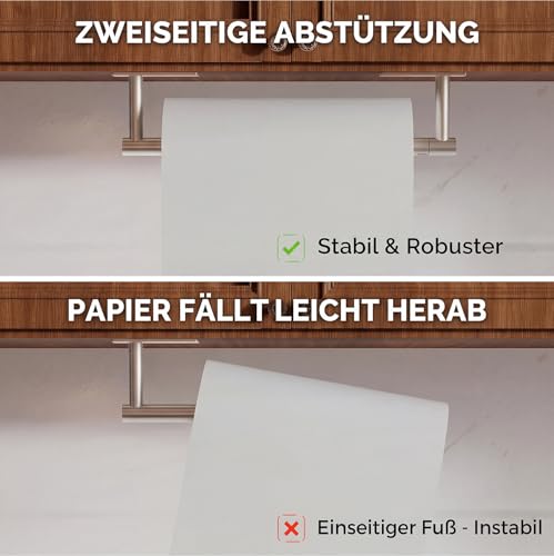Paper Towel Holder Under Cabinet Self Adhesive Brushed Nickel