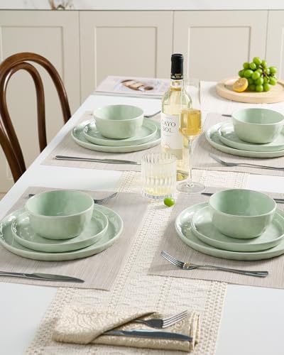 Mars Stoneware Dinnerware Set for 4 (Light Green / Set(12pcs))