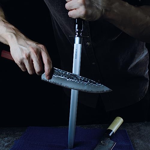 Sharpening Steel Knife Sharpener Rod Flat 10 IN Honing Steel for Knife