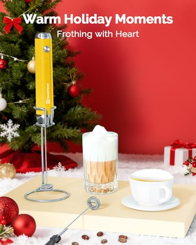 LunaFro Rechargeable Milk Frother (Warm Yellow (Gift Box))