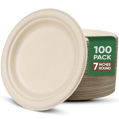 Brown Disposable Paper Plate 7 inch (Brown / 7 IN)