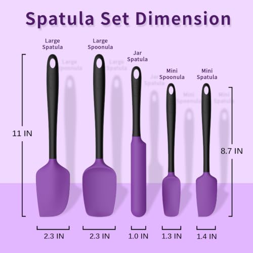Silicone Spatula Set of 5 (Purple Black)