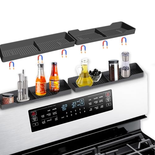 30" Magnetic Silicone Stove Top Shelf (Black / 30 Inch)