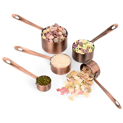 Copper Measuring Cups and Spoons Set