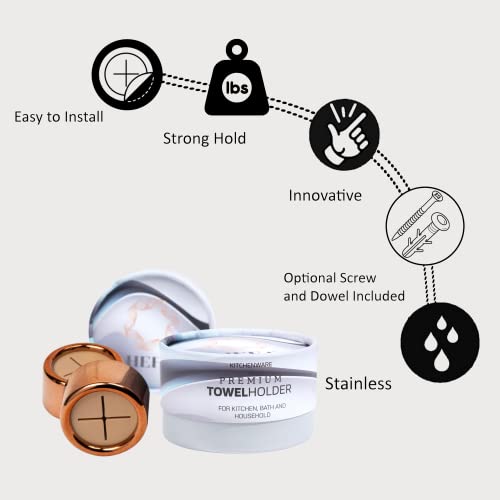 Towel Hooks Dish & Hand Towel Holder (8 Pack / Rose Gold)