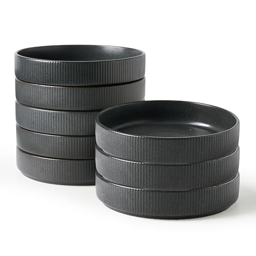 Star 7.5" Pasta Bowls Set of 8 (Dark Charcoal - Full Glaze Matte / 8 pcs)