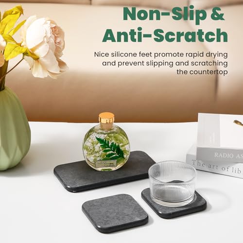 3PCS Water Absorbing Diatomaceous Earth Tray for Sink (Dark Gray-no Pattern)