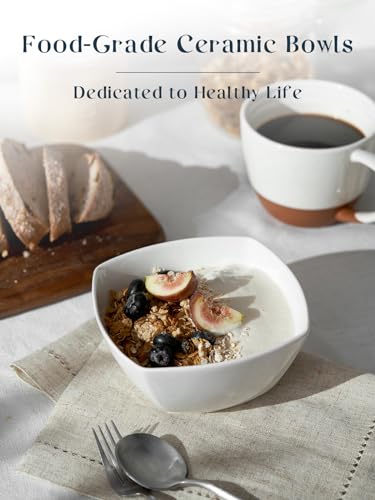 Porcelain Soup Bowls Set of 6 (27 OZ / Soft White)