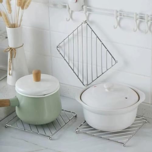 3 Pcs Stainless Steel Trivets Heat Resistant Insulated Hot Pads Table Dish Mat Tableware Placemat Dining Table Decor Hot Pads Cooking and Baking Pans Holder Air Fryer Oven Cookie Cooling Racks