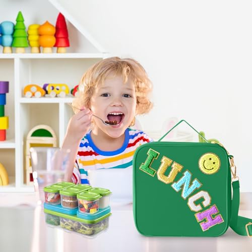 Insulated Lunch Bag With Adjustable Shoulder Strap (Dark Green)