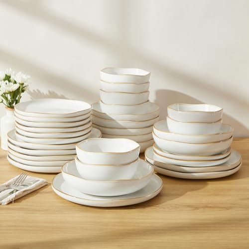 Stoneware Dinnerware Sets for 8 (White / Set (32pcs))