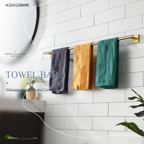 Bathroom Towel Bar 36'' Towel Holder for Bath Kitchen Wall Mount Towel Rails 36 Inch Brushed Gold Stainless Steel B4005BG (Brushed Gold / 36-Inch)