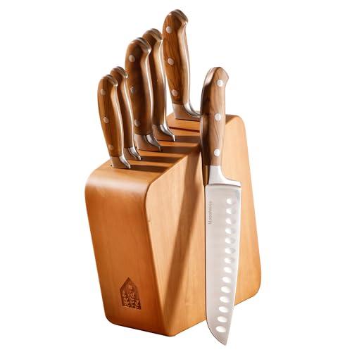 Kitchen Knife Block Set (Italian Olive Wood)