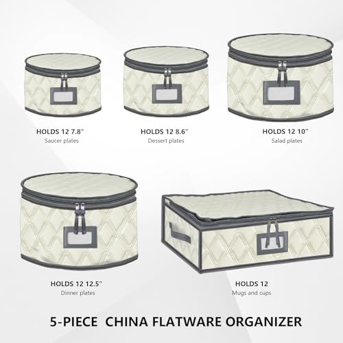 5 Pack China Storage Containers Set (Beige / 5 Pack China Storage Containers Set)