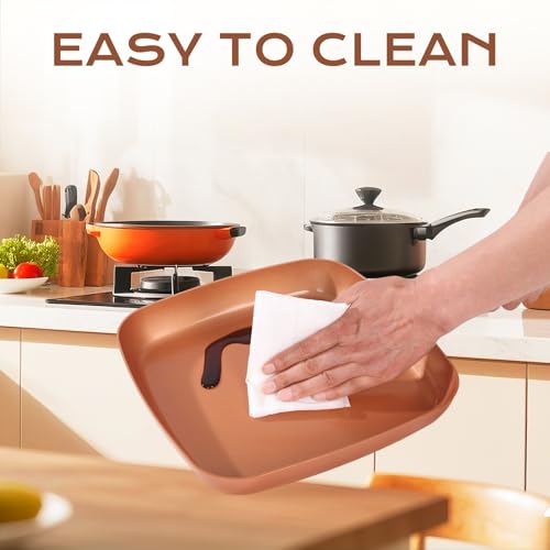 Non Stick Copper Square Frying Pan (12 Inch)