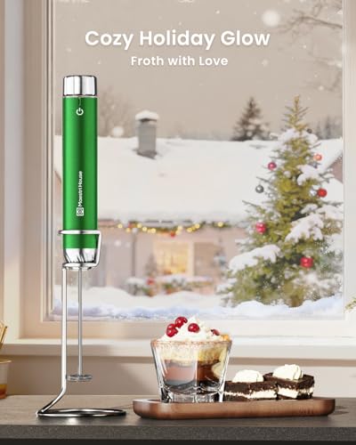 LunaFro Max Rechargeable Milk Frother (Christmas Green (Gift Box))